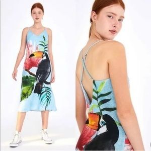 FARM Rio Blue Tropical Midi Dress